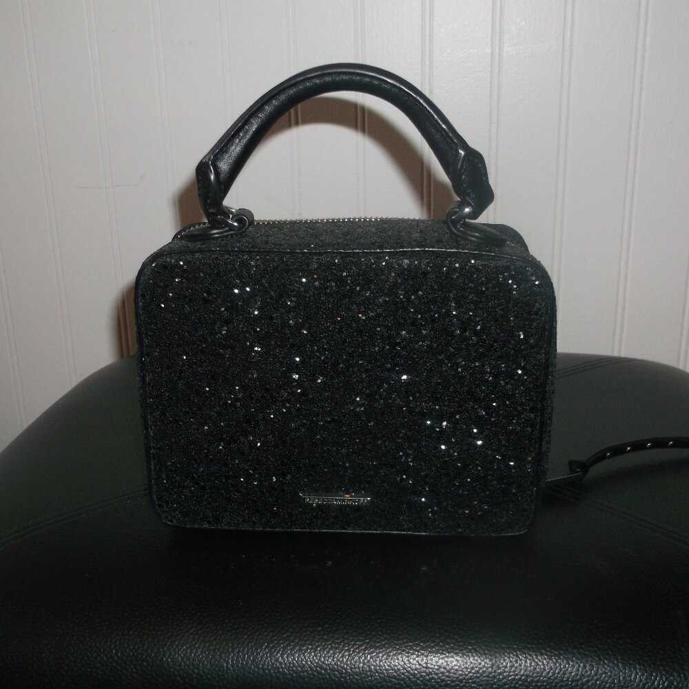 Rebecca Minkoff Mini Black Sparkle bag with detachable crossbody strap